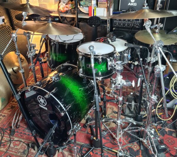Drums setup for a DIY recording session